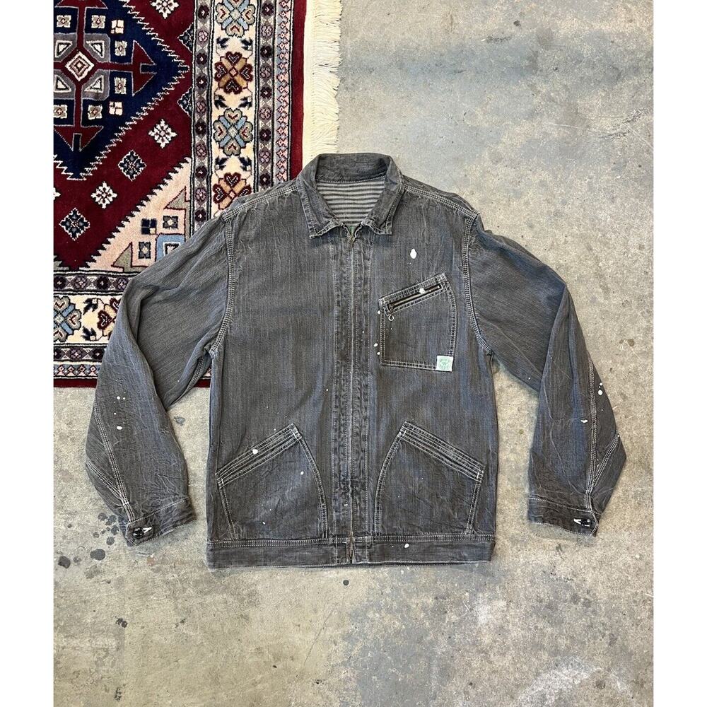 Masterpiece Ruff N Tuff Denim Jacket Black Size Large Japanese Y2K RARE